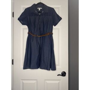 Uttam Boutique Denim Shirt Dress  Blue W Belt Size 8/10